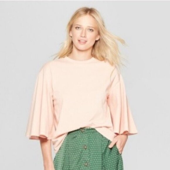 Who What Wear Women's Top Size Small Peach Knit Romantic Style Bell Sleeve - Picture 1 of 4